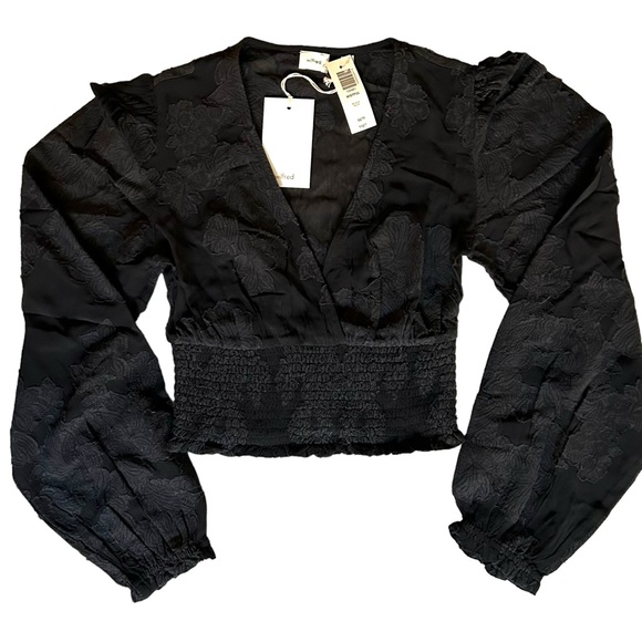 NWT WILFRED ARITZIA BLACK WISTFUL BLOUSE XS - Picture 2 of 7